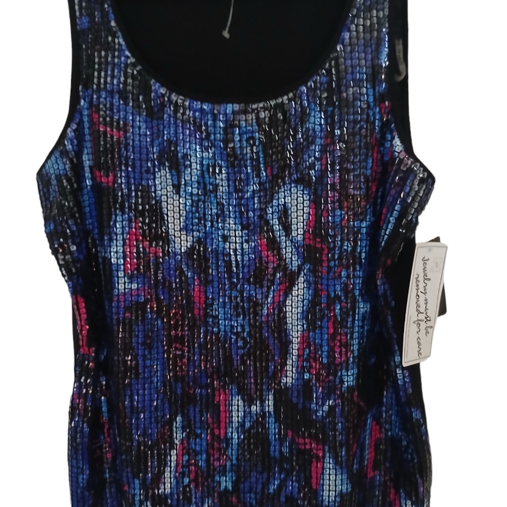 Peter Nygard Black Sequin Tank Top